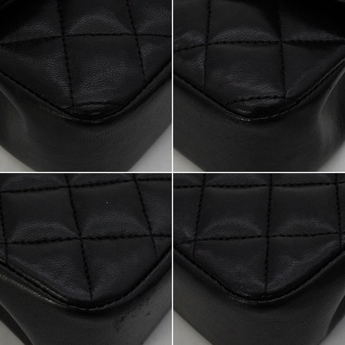 VINTAGE CHANEL MINI MATELASSE CHAIN SHOULDER BAG BLACK LAMB SKIN GOLD HARDWARE 90343407