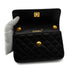 VINTAGE CHANEL MINI MATELASSE CHAIN SHOULDER BAG BLACK LAMB SKIN GOLD HARDWARE 90343407