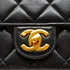 VINTAGE CHANEL MINI MATELASSE CHAIN SHOULDER BAG BLACK LAMB SKIN GOLD HARDWARE 90345156