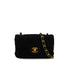 VINTAGE CHANEL MINI MATELASSE CHAIN SHOULDER BAG BLACK SUEDE GOLD HARDWARE 90340486