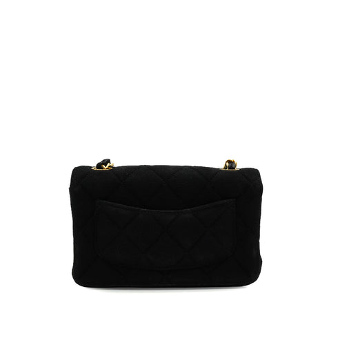 VINTAGE CHANEL MINI MATELASSE CHAIN SHOULDER BAG BLACK SUEDE GOLD HARDWARE 90340486