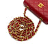 VINTAGE CHANEL MINI MATELASSE CHAIN SHOULDER BAG RED LAMB SKIN GOLD HARDWARE 90325272