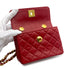 VINTAGE CHANEL MINI MATELASSE CHAIN SHOULDER BAG RED LAMB SKIN GOLD HARDWARE 90325272