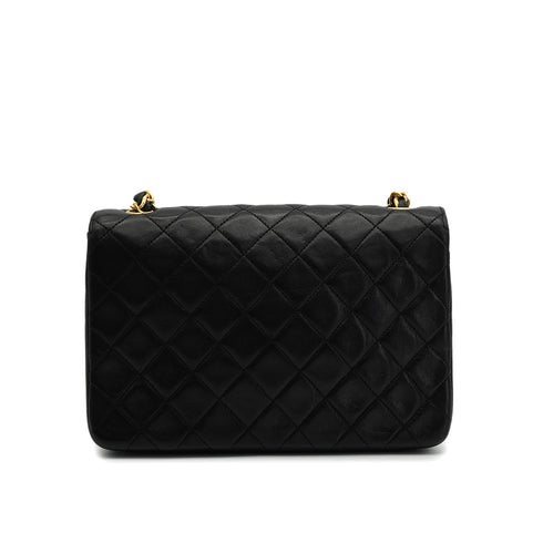 VINTAGE CHANEL MINI MATELASSE CIRCLE COCO CHAIN SHOULDER BAG BLACK LAMB SKIN GOLD HARDWARE 90340359