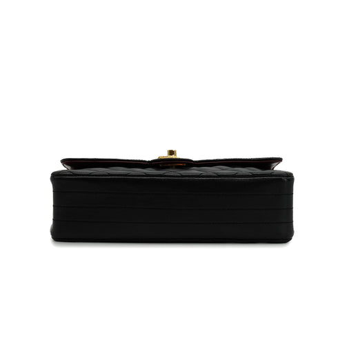 VINTAGE CHANEL MINI MATELASSE CIRCLE COCO CHAIN SHOULDER BAG BLACK LAMB SKIN GOLD HARDWARE 90340359