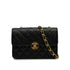 VINTAGE CHANEL MINI MATELASSE CIRCLE COCO CHAIN SHOULDER BAG BLACK LAMB SKIN GOLD HARDWARE 90343626