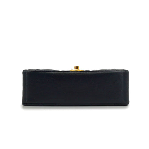 VINTAGE CHANEL MINI MATELASSE CIRCLE COCO CHAIN SHOULDER BAG NAVY LAMB SKIN GOLD HARDWARE 90337301