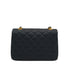 VINTAGE CHANEL MINI MATELASSE COCOMARK CHAIN SHOULDER BAG NAVY SATIN GOLD HARDWARE 90344370