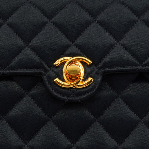 VINTAGE CHANEL MINI MATELASSE COCOMARK CHAIN SHOULDER BAG NAVY SATIN GOLD HARDWARE 90344370