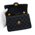 VINTAGE CHANEL MINI MATELASSE COCOMARK CHAIN SHOULDER BAG NAVY SATIN GOLD HARDWARE 90344370