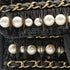 CHANEL MINI MATELASSE FAUX PEARL FRINGE SEQUINS CHAIN SHOULDER BAG BLACK LEATHER GOLD HARDWARE 90345994