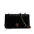 VINTAGE CHANEL MINI MATELASSE FULL FLAP CHAIN SHUOLDER BAG BLACK LAMB SKIN GOLD HARDWARE 90347157