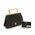 VINTAGE CHANEL MINI MATELASSE HAND BAG DARK GRAY SUEDE GOLD HARDWARE 90344458
