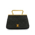 VINTAGE CHANEL MINI MATELASSE HAND BAG DARK GRAY SUEDE GOLD HARDWARE 90344458