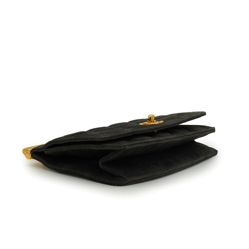 VINTAGE CHANEL MINI MATELASSE HAND BAG DARK GRAY SUEDE GOLD HARDWARE 90344458