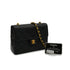 VINTAGE CHANEL MINI MATERASSE CHAIN SHOULDER BAG BLACK LAMB SKIN GOLD HARDWARE 90340146