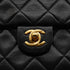 VINTAGE CHANEL MINI MATERASSE CHAIN SHOULDER BAG BLACK LAMB SKIN GOLD HARDWARE 90340146