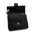 VINTAGE CHANEL MINI MATERASSE CHAIN SHOULDER BAG BLACK LAMB SKIN GOLD HARDWARE 90340146