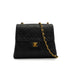 VINTAGE CHANEL MINI MATERASSE CHAIN SHOULDER BAG BLACK LAMB SKIN GOLD HARDWARE 90340148