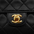 VINTAGE CHANEL MINI MATERASSE CHAIN SHOULDER BAG BLACK LAMB SKIN GOLD HARDWARE 90340148