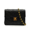 VINTAGE CHANEL MINI MATERASSE CHAIN SHOULDER BAG BLACK LAMB SKIN GOLD HARDWARE 90341458