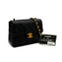 VINTAGE CHANEL MINI MATERASSE CHAIN SHOULDER BAG BLACK LAMB SKIN GOLD HARDWARE 90341867