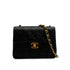 VINTAGE CHANEL MINI MATERASSE CHAIN SHOULDER BAG BLACK LAMB SKIN GOLD HARDWARE 90341867