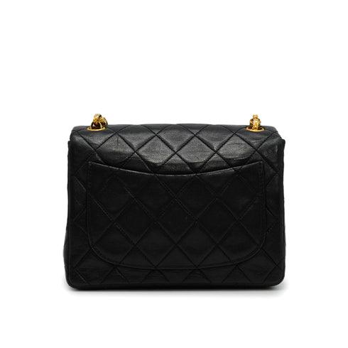 VINTAGE CHANEL MINI SQUARE 17 BIJOU CHAIN SHOULDER BAG BLACK LAMB SKIN GOLD HARDWARE 90341847