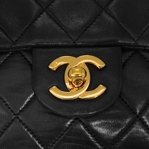 VINTAGE CHANEL MINI SQUARE 17 BIJOU CHAIN SHOULDER BAG BLACK LAMB SKIN GOLD HARDWARE 90341847