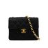 VINTAGE CHANEL MINI SQUARE 17 BIJOU CHAIN SHOULDER BAG BLACK SATIN GOLD HARDWARE 90343979