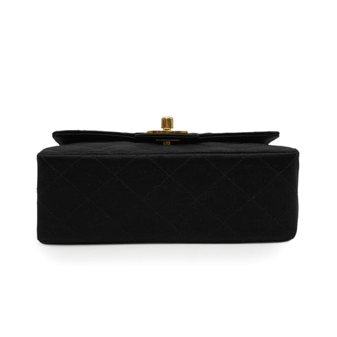 VINTAGE CHANEL MINI SQUARE 17 BIJOU CHAIN SHOULDER BAG BLACK SATIN GOLD HARDWARE 90343979