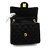 VINTAGE CHANEL MINI SQUARE 17 BIJOU CHAIN SHOULDER BAG BLACK SATIN GOLD HARDWARE 90343979