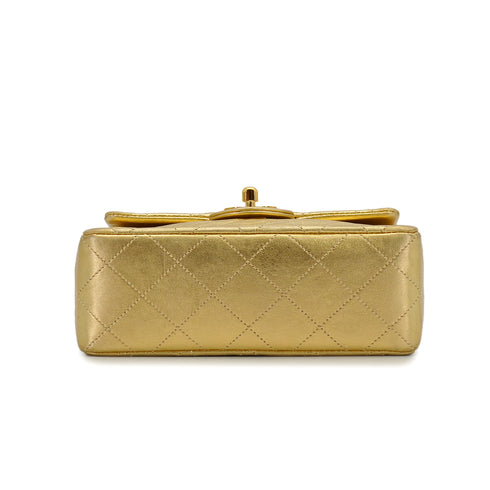 VINTAGE CHANEL MINI SQUARE 17 BIJOU CHAIN SHOULDER BAG GOLD LAMB SKIN GOLD HARDWARE 90339657