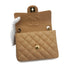 VINTAGE CHANEL MINI SQUARE 17 CHAIN SHOULDER BAG BEIGE CAVIAR SKIN GOLD HARDWARE 90337271