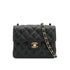 VINTAGE CHANEL MINI SQUARE 17 CHAIN SHOULDER BAG BLACK CAVIAR SKIN GOLD HARDWARE 90335587