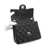 VINTAGE CHANEL MINI SQUARE 17 CHAIN SHOULDER BAG BLACK CAVIAR SKIN GOLD HARDWARE 90335587