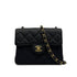 VINTAGE CHANEL MINI SQUARE 17 CHAIN SHOULDER BAG BLACK CAVIAR SKIN GOLD HARDWARE 90328928