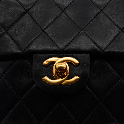 VINTAGE CHANEL MINI SQUARE 17 CHAIN SHOULDER BAG BLACK LAMB SKIN GOLD HARDWARE 90335483
