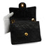 VINTAGE CHANEL MINI SQUARE 17 CHAIN SHOULDER BAG BLACK LAMB SKIN GOLD HARDWARE 90335483