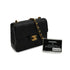 VINTAGE CHANEL MINI SQUARE 17 CHAIN SHOULDER BAG BLACK LAMB SKIN GOLD HARDWARE 90340165