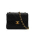 VINTAGE CHANEL MINI SQUARE 17 CHAIN SHOULDER BAG BLACK LAMB SKIN GOLD HARDWARE 90340165