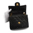VINTAGE CHANEL MINI SQUARE 17 CHAIN SHOULDER BAG BLACK LAMB SKIN GOLD HARDWARE 90340165