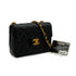 VINTAGE CHANEL MINI SQUARE 17 CHAIN SHOULDER BAG BLACK LAMB SKIN GOLD HARDWARE 90341914