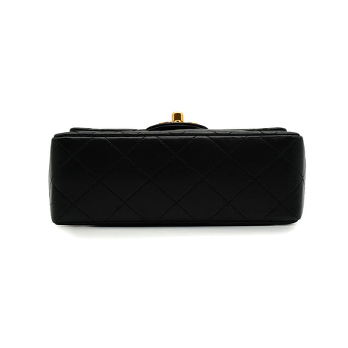 VINTAGE CHANEL MINI SQUARE 17 CHAIN SHOULDER BAG BLACK LAMB SKIN GOLD HARDWARE 90341914