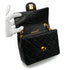 VINTAGE CHANEL MINI SQUARE 17 CHAIN SHOULDER BAG BLACK LAMB SKIN GOLD HARDWARE 90341914