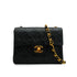 VINTAGE CHANEL MINI SQUARE 17 CHAIN SHOULDER BAG BLACK LAMB SKIN GOLD HARDWARE 90342579