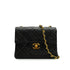 VINTAGE CHANEL MINI SQUARE 17 CHAIN SHOULDER BAG BLACK LAMB SKIN GOLD HARDWARE 90343021