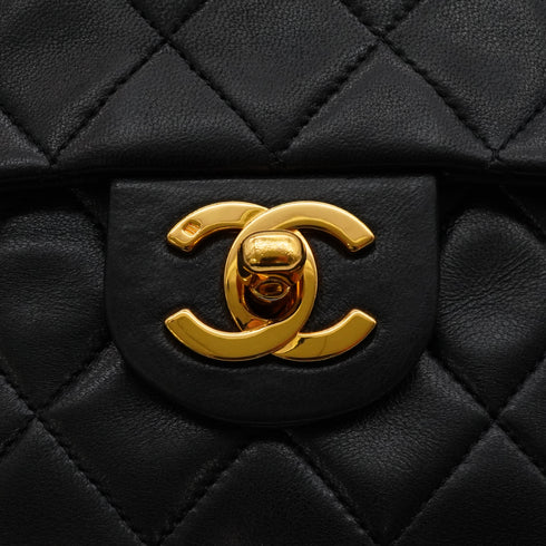 VINTAGE CHANEL MINI SQUARE 17 CHAIN SHOULDER BAG BLACK LAMB SKIN GOLD HARDWARE 90343923