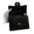 VINTAGE CHANEL MINI SQUARE 17 CHAIN SHOULDER BAG BLACK LAMB SKIN GOLD HARDWARE 90343923