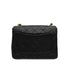 VINTAGE CHANEL MINI SQUARE 17 CHAIN SHOULDER BAG BLACK LAMB SKIN GOLD HARDWARE 90343956